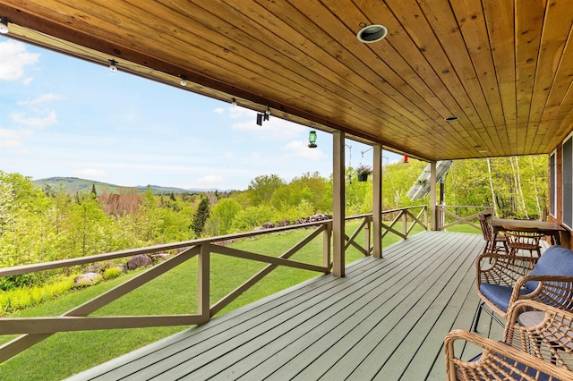 174 Sky View Rd, Stratford, NH 03590 - deck with a mountain view and a wooded view