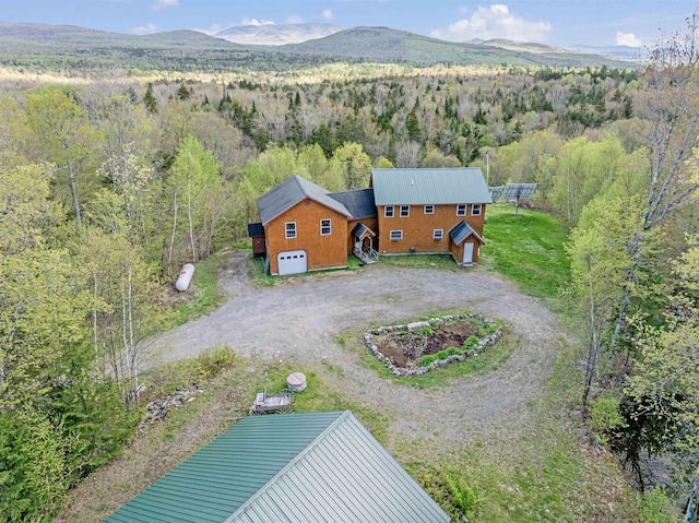 174 Sky View Rd, Stratford, NH 03590 - aerial view of property and surrounding area with a forest and mountains