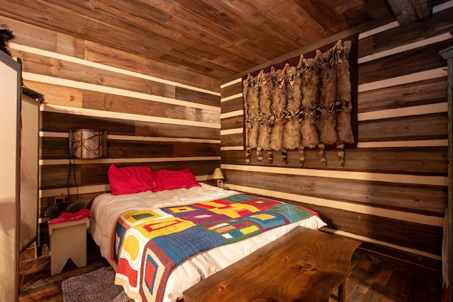 364 Spaulding Rd, Saint Johnsbury, VT 05819 - bedroom with wood ceiling and wooden walls