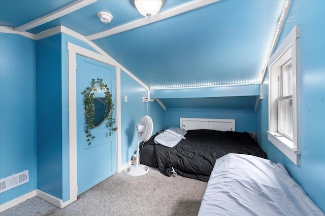 19 Overland St, Laconia, NH 03246 - bedroom featuring carpet flooring, vaulted ceiling, and baseboards