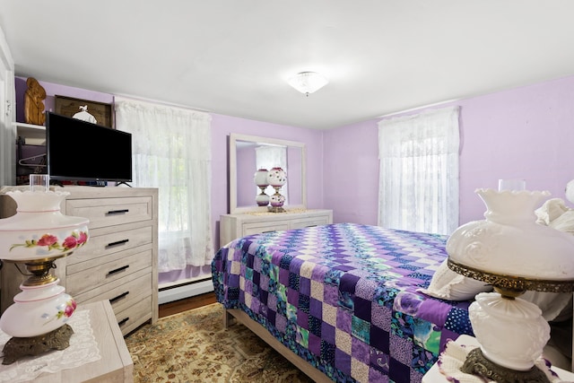 166 New Boston Rd, Goffstown, NH 03045 - bedroom featuring a baseboard heating unit and wood finished floors