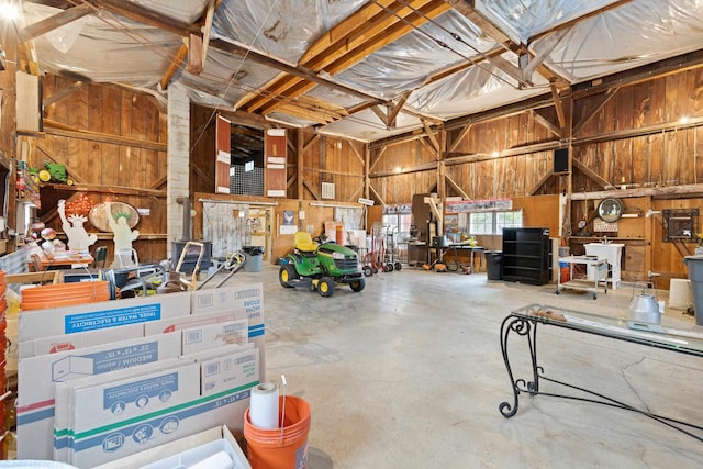 166 New Boston Rd, Goffstown, NH 03045 - garage with wooden walls