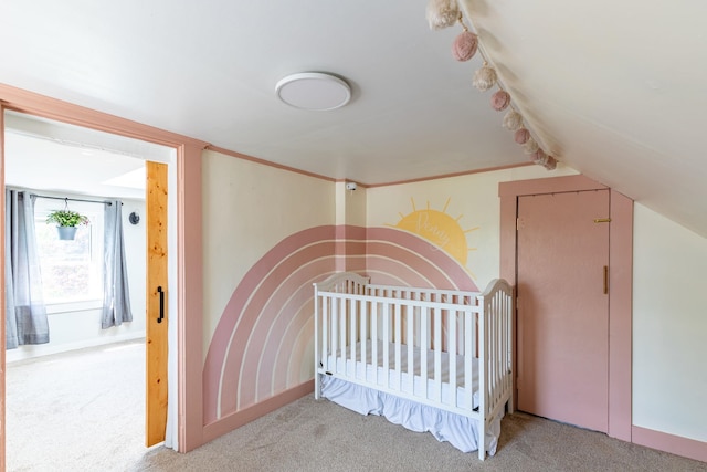129 Indigo Hill Rd, Somersworth, NH 03878 - bedroom featuring carpet flooring, lofted ceiling, and baseboards