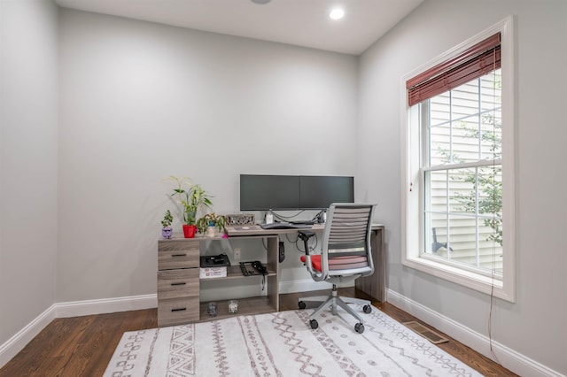 35 Northland Rd, Windham, NH 03087 - home office featuring plenty of natural light, wood finished floors, baseboards, and recessed lighting
