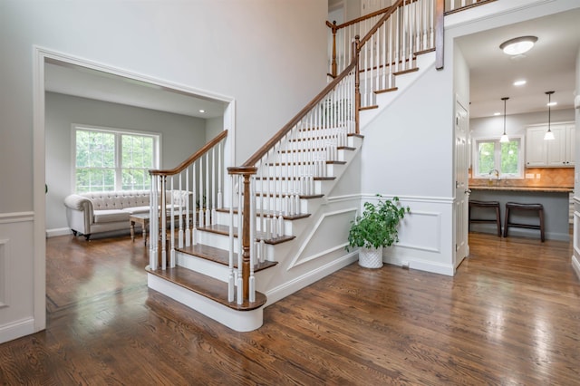 35 Northland Rd, Windham, NH 03087 - stairway featuring healthy amount of natural light, wood finished floors, and a high ceiling