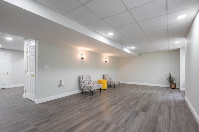 35 Northland Rd, Windham, NH 03087 - sitting room featuring a drop ceiling, wood finished floors, baseboards, and recessed lighting