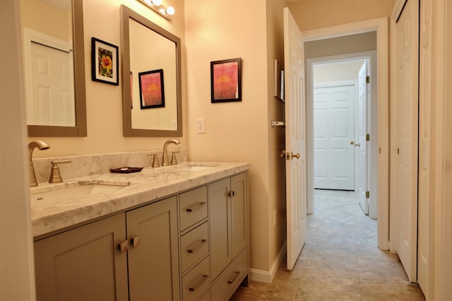 205 Mountain Rd, Concord, NH 03301 - full bathroom featuring double vanity and baseboards