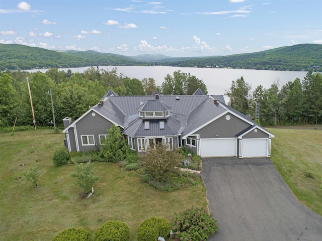 128 Fuller Dr, Canaan, VT 05903 - view from above of property with a forest and a nearby body of water
