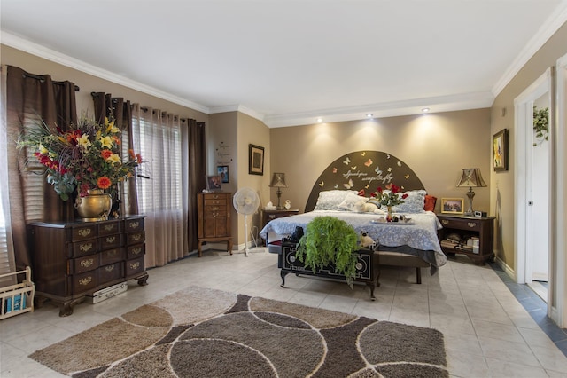 128 Fuller Dr, Canaan, VT 05903 - bedroom with ornamental molding, tile patterned floors, and baseboards