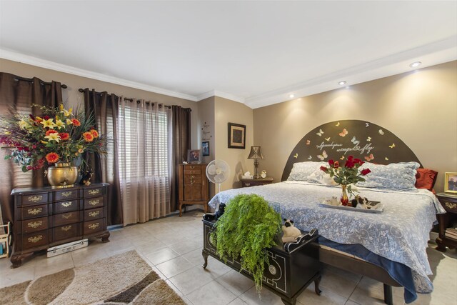 128 Fuller Dr, Canaan, VT 05903 - tiled bedroom featuring ornamental molding