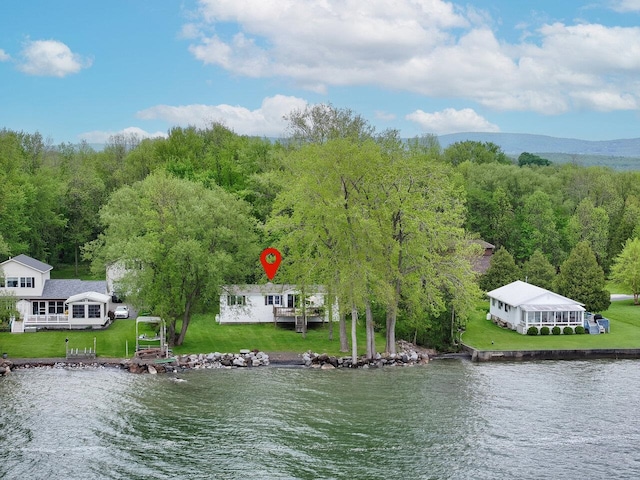 244 Tranquility Ln, Saint Albans Town, VT 05478 - water view with a forest and a boat dock