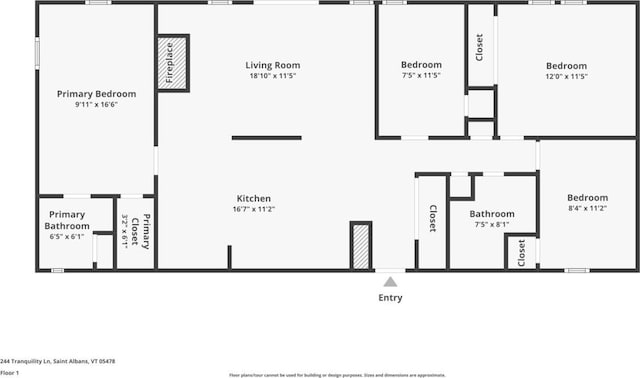 244 Tranquility Ln, Saint Albans Town, VT 05478 - room layout