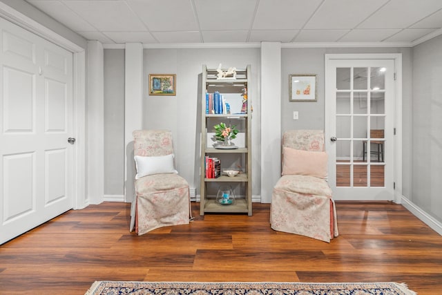 8 Mill Pond Rd, Grantham, NH 03753 - living area featuring wood finished floors, crown molding, and a paneled ceiling