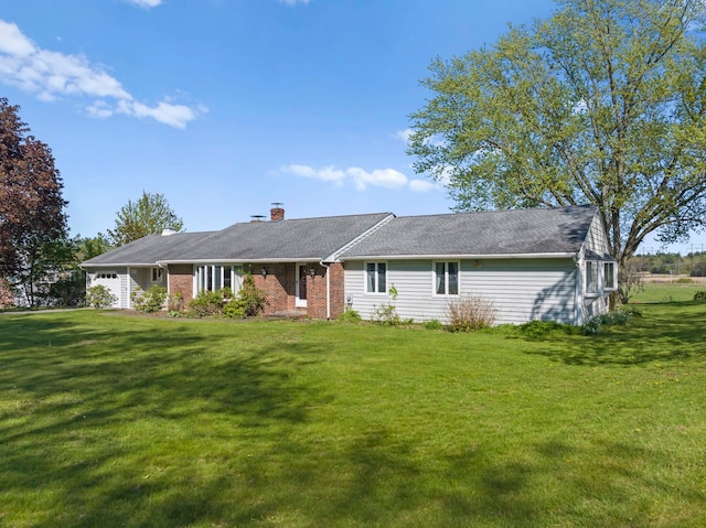 44 Weare Rd, Seabrook, NH 03874 - ranch-style house featuring an attached garage, a chimney, and a front yard