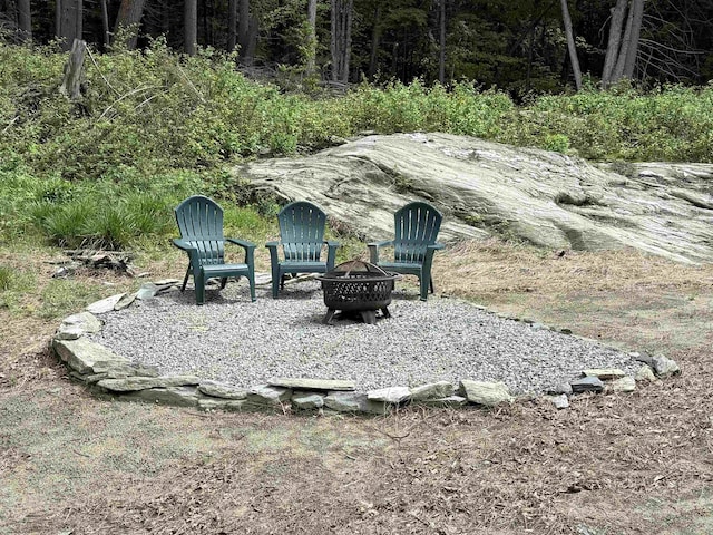 62 Highland Vws N, Ludlow, VT 05149 - view of yard with an outdoor fire pit