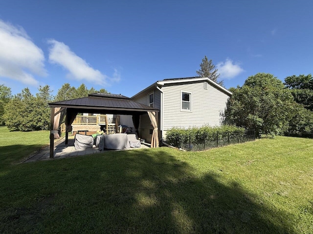 50 New Haven Rd, Vergennes, VT 05491 - rear view of house with a gazebo, a yard, and a patio area