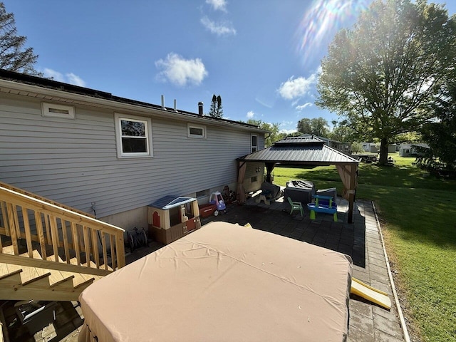 50 New Haven Rd, Vergennes, VT 05491 - back of property featuring a patio area, a gazebo, and a yard