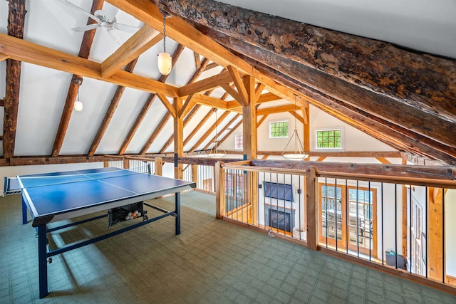 10 Wiswall Hill Rd, Newfane, VT 05345 - rec room with ceiling fan and carpet