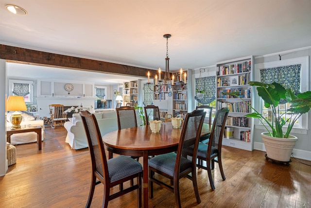 10 Wiswall Hill Rd, Newfane, VT 05345 - dining area featuring a chandelier and hardwood / wood-style floors