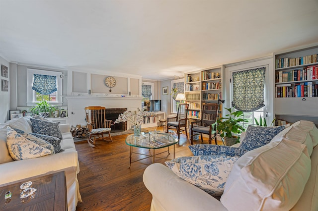 10 Wiswall Hill Rd, Newfane, VT 05345 - living area featuring wood finished floors and a fireplace