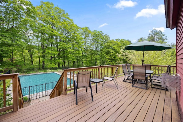 10 Wiswall Hill Rd, Newfane, VT 05345 - deck featuring outdoor dining space and an outdoor pool