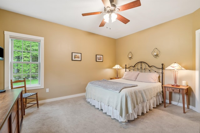 222 Park View Rd, Springfield, VT 05156 - bedroom with light colored carpet, baseboards, and a ceiling fan