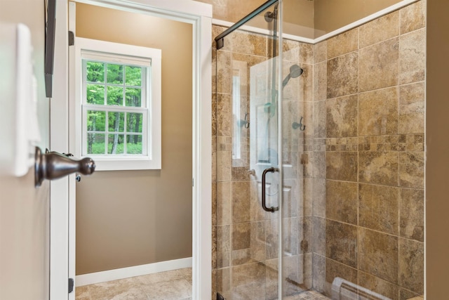 222 Park View Rd, Springfield, VT 05156 - full bath featuring a stall shower and baseboards