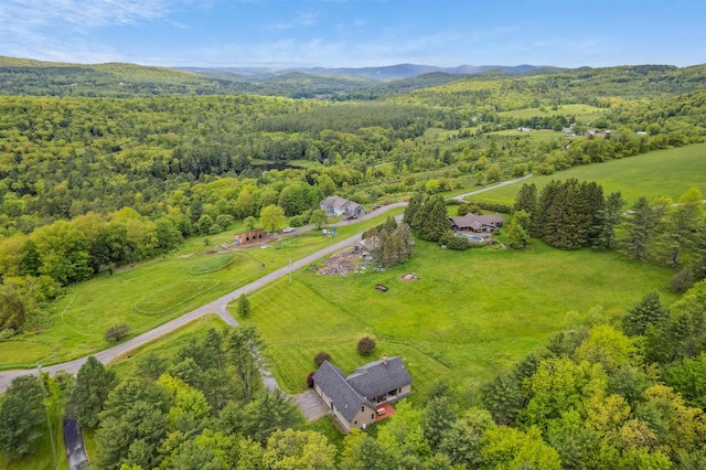 222 Park View Rd, Springfield, VT 05156 - overview of rural landscape featuring a heavily wooded area and a mountain backdrop