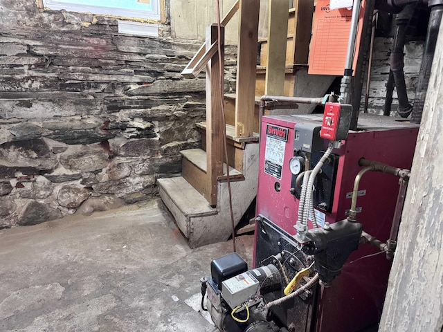 22 Chestnut St, Claremont, NH 03743 - unfinished basement featuring stairway