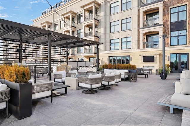 18 Artisan Dr Unit 419, Salem, NH 03079 - view of patio / terrace featuring outdoor lounge area and a pergola