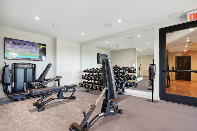 18 Artisan Dr Unit 419, Salem, NH 03079 - exercise room with carpet floors and recessed lighting