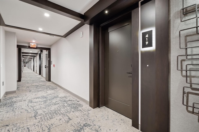 18 Artisan Dr Unit 419, Salem, NH 03079 - hall with recessed lighting, carpet floors, and baseboards