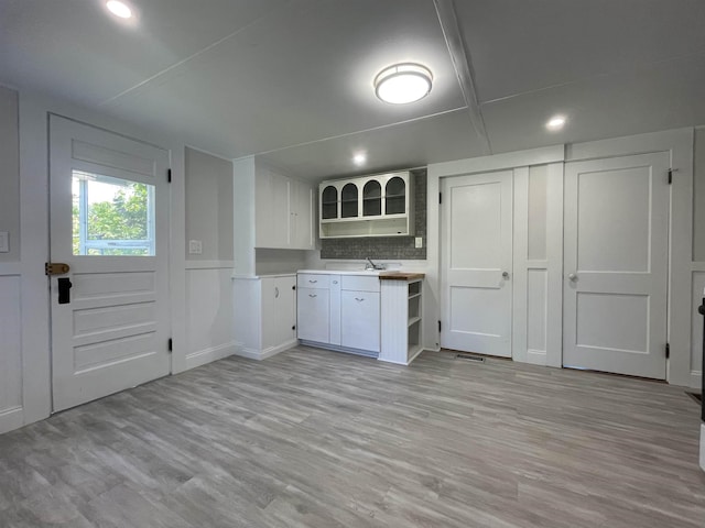 10 Deering Center Rd, Deering, NH 03244 - kitchen featuring recessed lighting, open shelves, light countertops, light wood-type flooring, and tasteful backsplash