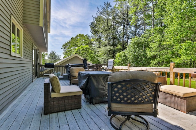 3 Elijah Hill Ln, Londonderry, NH 03053 - wooden terrace with an outdoor hangout area