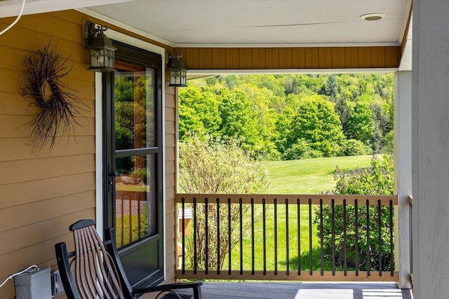 300 River Rd, Enosburg, VT 05450 - doorway with wood walls and a view of trees