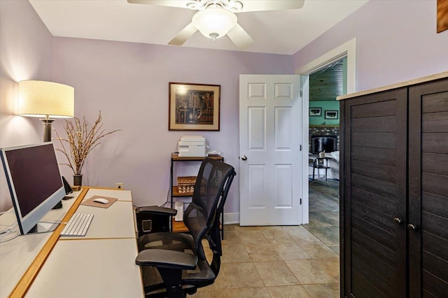 300 River Rd, Enosburg, VT 05450 - office space featuring a ceiling fan and light tile patterned floors