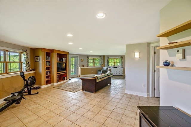300 River Rd, Enosburg, VT 05450 - living room with recessed lighting, light tile patterned floors, and baseboards
