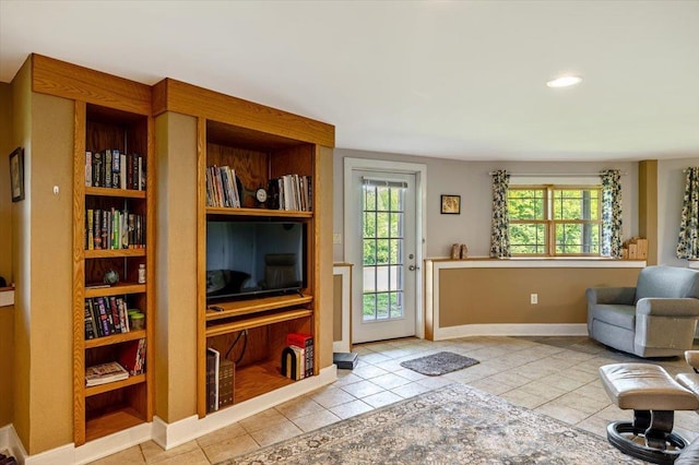 300 River Rd, Enosburg, VT 05450 - living room with tile patterned floors, baseboards, and recessed lighting