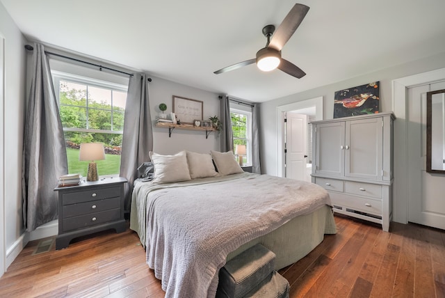 218 Manchester St, Nashua, NH 03064 - bedroom featuring wood-type flooring and ceiling fan