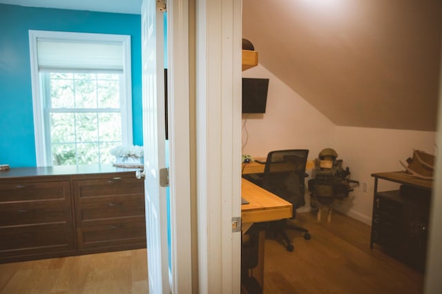 7 Plum St, Concord, NH 03301 - office with light wood-style flooring and vaulted ceiling