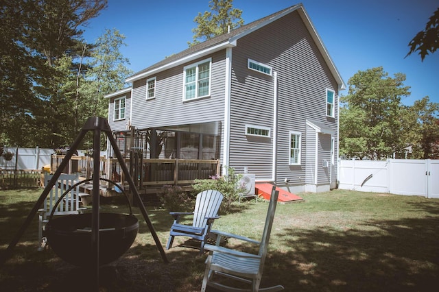 7 Plum St, Concord, NH 03301 - rear view of property with a gate and a playground
