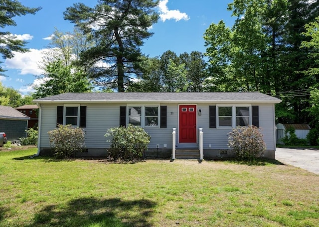 21 Hope Ave, Concord, NH 03301 - ranch-style house featuring crawl space, a front yard, and entry steps