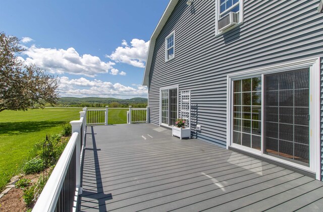 2147 Vt Route 111, Derby, VT 05829 - wooden terrace with a lawn and cooling unit