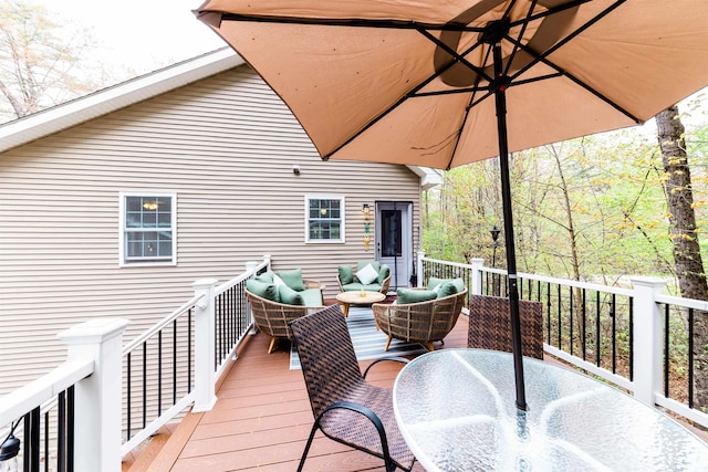 107 Artist Falls Rd, Conway, NH 03860 - wooden deck with outdoor lounge area and outdoor dining space