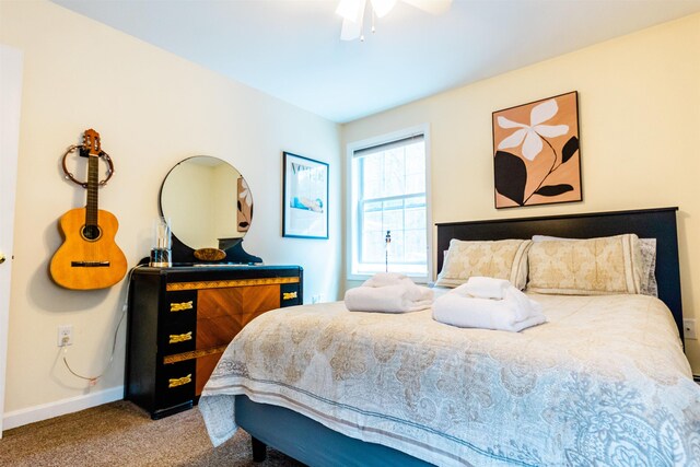 107 Artist Falls Rd, Conway, NH 03860 - bedroom featuring carpet flooring, baseboards, and a ceiling fan