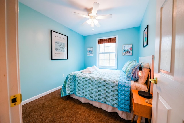 107 Artist Falls Rd, Conway, NH 03860 - bedroom featuring carpet flooring, baseboards, and ceiling fan
