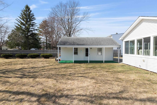 49 Morgan St, Burlington, VT 05408 - back of house with a shingled roof and covered porch