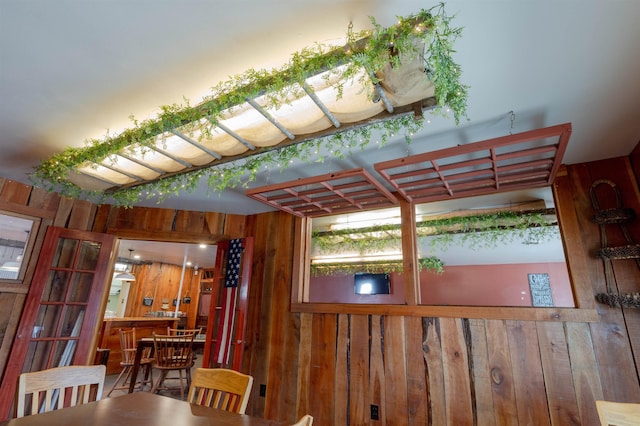 18 State St, Northumberland, NH 03582 - dining space featuring wood walls and bar area
