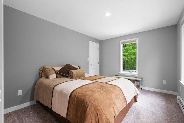 11 Sledding Hill Ln, Lee, NH 03861 - bedroom featuring carpet floors, a baseboard heating unit, baseboards, and recessed lighting