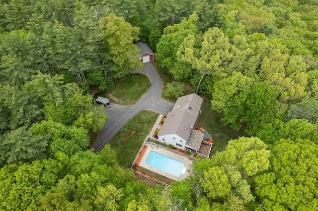 11 Sledding Hill Ln, Lee, NH 03861 - aerial view of property and surrounding area with a pool area and a forest